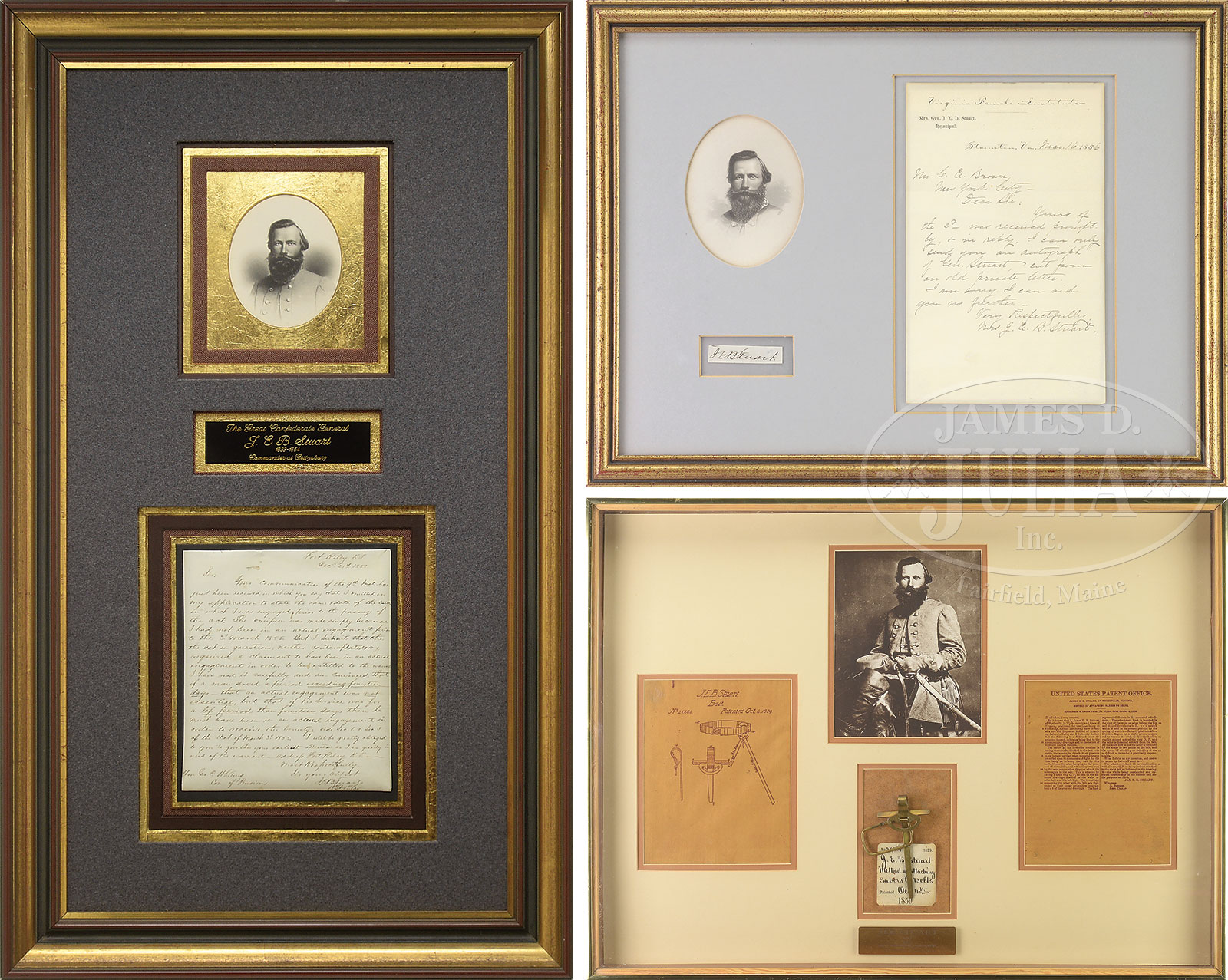 Part of an Archive of JEB Stuart Material Including His Original Patent Model and Patent for his Famous Sword Hanger