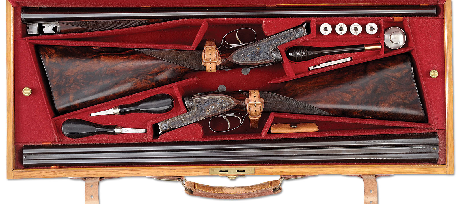Extraordinary True Pair of Holland & Holland Royal Ejector 12 Bore Heavy Proof Game Guns in Maker’s Case w/Acc. Made for Nathaniel C. Nash, Cambridge, Mass in 1904