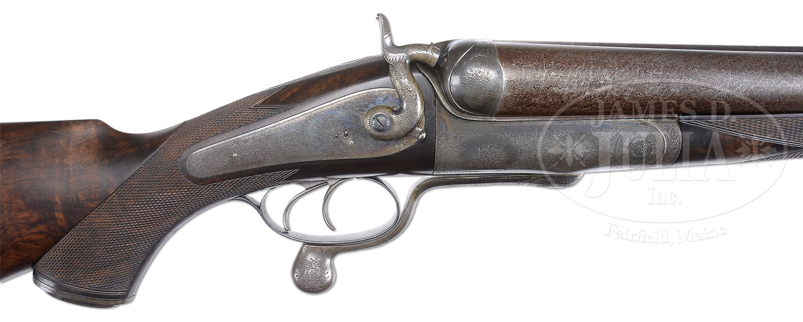 STUNNING AND POSSIBLY UNIQUE JAMES PURDEY AND SONS HAMMER UNDERLEVER 8 BORE RIFLE.