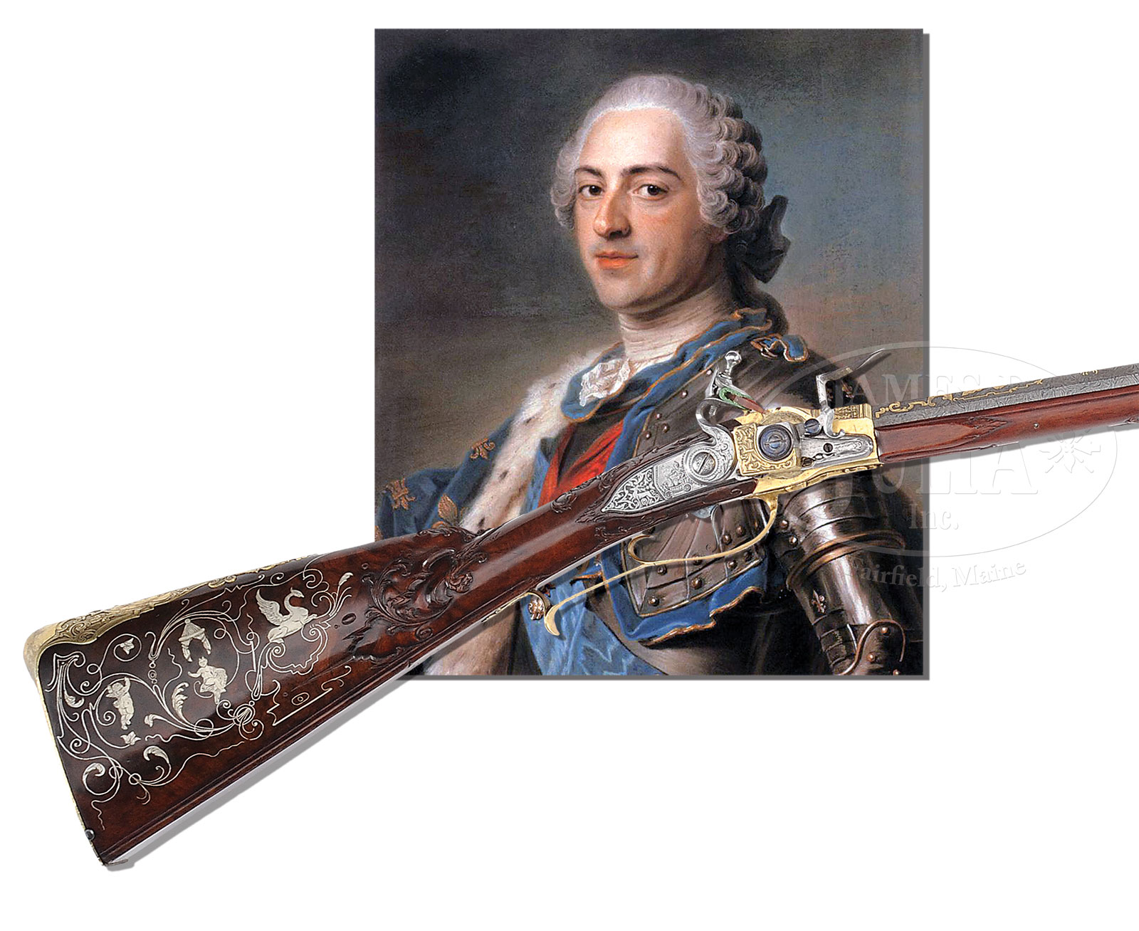 Extraordinary and Historic Royal French Flintlock Repeating Rifle by Sebastian Hauschka for King Louis XV, Incised w/the Inventory Number of the French Royal Cabinet d’Armes #464