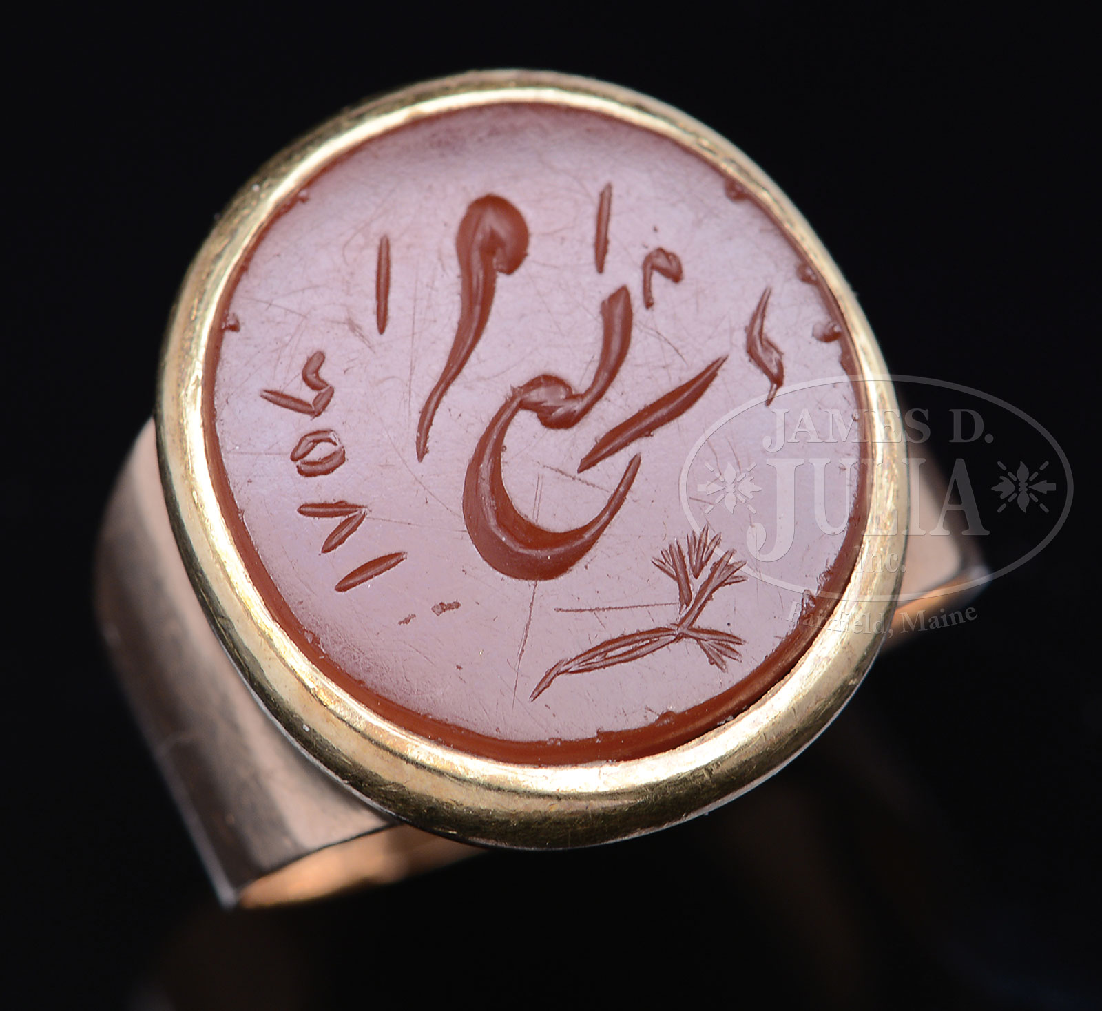 GOLD SIGNET RING GIVEN TO COMMODORE STEPHEN DECATUR IN 1805 FROM THE BEY OF TUNIS UPON HIS SURRENDER OF TRIPOLI.